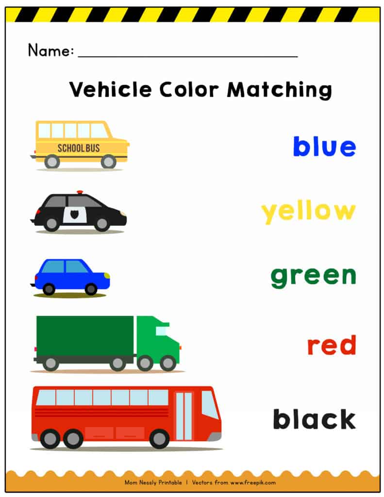 Transportation Themed Coloring Worksheets