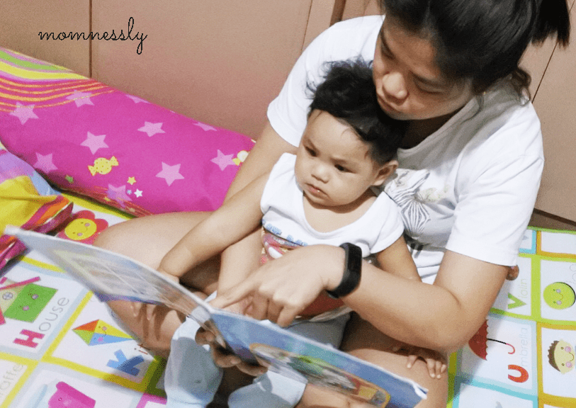 Mommy reading with baby